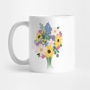 Abstract Wild Flower Bouquet Illustration Mug